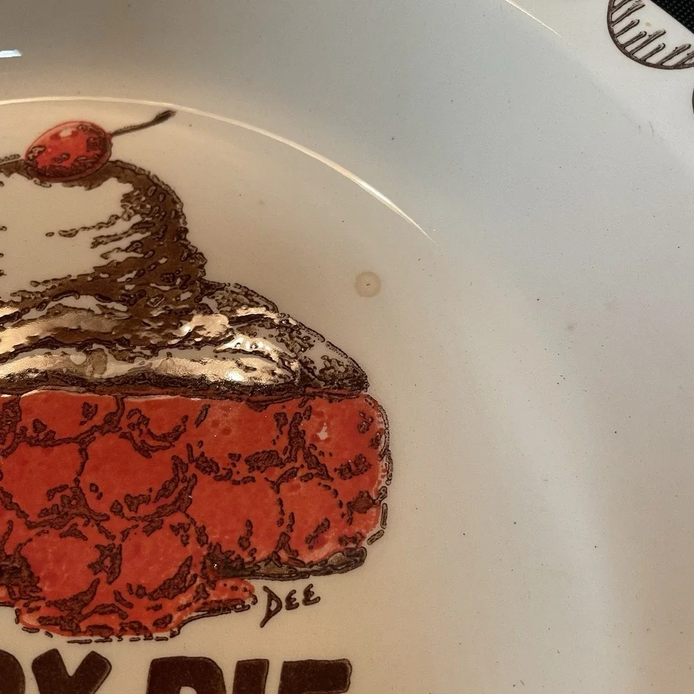 Vintage Ceramic Cherry Pie Recipe Plate: 1980s Kitchen Decor